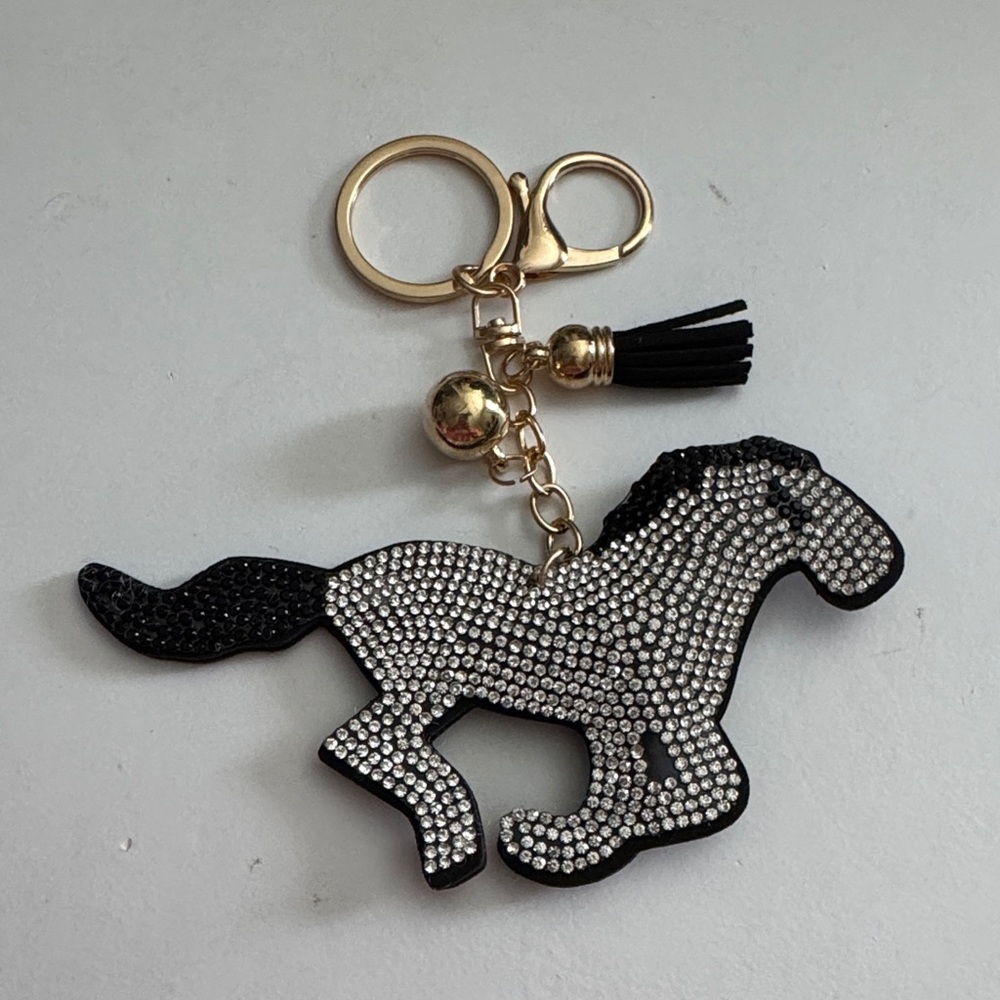 Black and Silver Horse Keychain